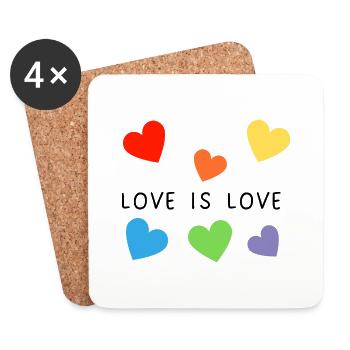 Love - Untersetzer (4er-Set) - Weiß - Vorne