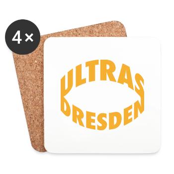 Ultras - Dresden -Ringmotiv - Untersetzer (4er-Set) - Weiß - Vorne