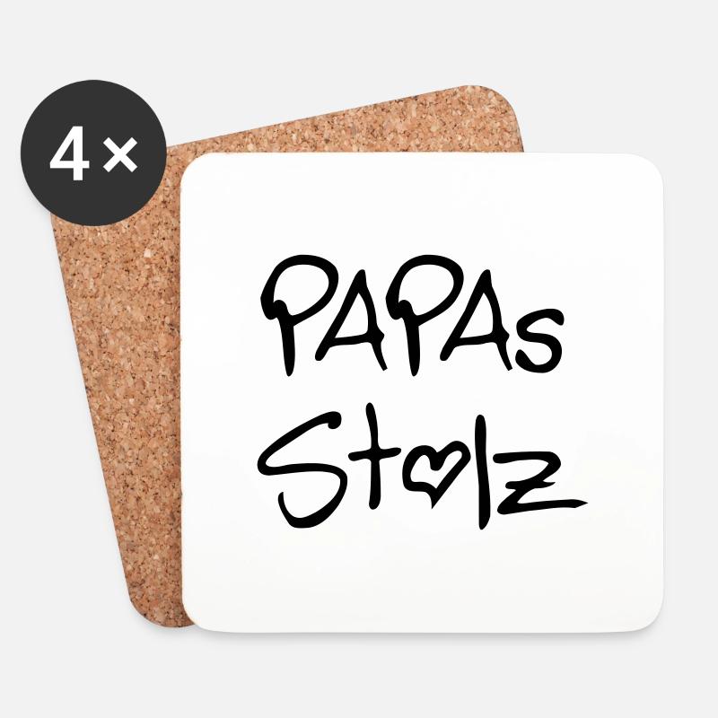 Papas Stolz - Untersetzer (4er-Set) - Weiß