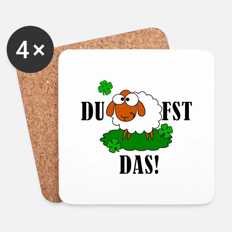 DU SCHAF FST DAS! - Untersetzer (4er-Set) - Weiß