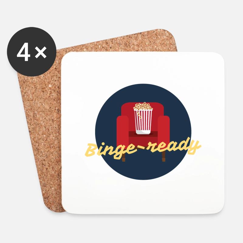 binge ready - Untersetzer (4er-Set) - Weiß