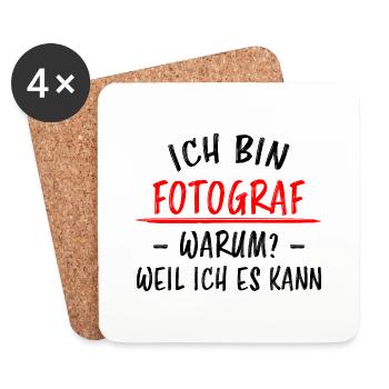 Fleischer Metzger Beruf Lustiger Spruch Geschenk - Untersetzer (4er-Set) - Weiß - Vorne