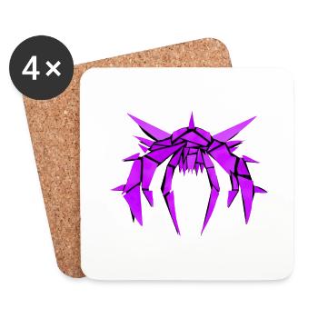 Horror creature "Spidex" - Coasters (set of 4) - white - Front