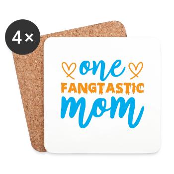 One fangtastic mom - halloween humor - Coasters (set of 4) - white - Front