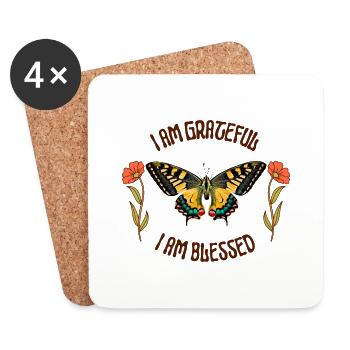 Brown Orange Pink Illustrative Muted Peace T Shirt - Coasters (set of 4) - white - Front