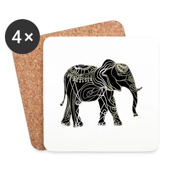 Elefant - Untersetzer (4er-Set) - Weiß - Vorne