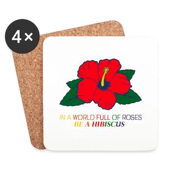 Hibiscus - Untersetzer (4er-Set) - Weiß - Vorne
