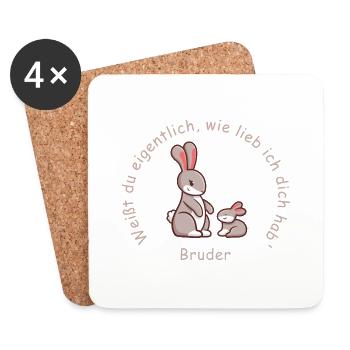 Bruder | lieb haben - Untersetzer (4er-Set) - Weiß - Vorne