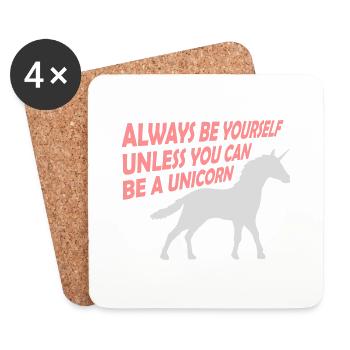 always be yourself unicorn - Coasters (set of 4) - white - Front