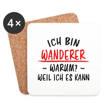 Wanderer Outdoor Lustiger Spruch Wandern Geschenk - Untersetzer (4er-Set) - Weiß - Vorne