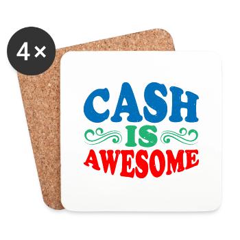 Cash Is Awesome 9 - Untersetzer (4er-Set) - Weiß - Vorne