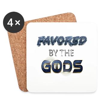 Favorite of the Gods - favored by the gods - Coasters (set of 4) - white - Front
