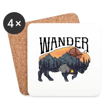 Hiking Camping Camping Outdoor Hiking Tour Hikers - Coasters (set of 4) - white - Front