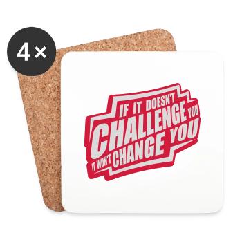 Workout Fitness Motivation Quote - Coasters (set of 4) - white - Front