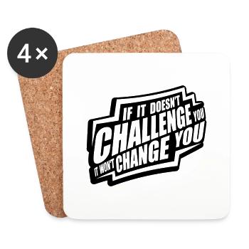 Workout Fitness Motivation Quote - Coasters (set of 4) - white - Front