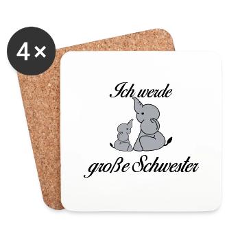 Große Schwester - Untersetzer (4er-Set) - Weiß - Vorne