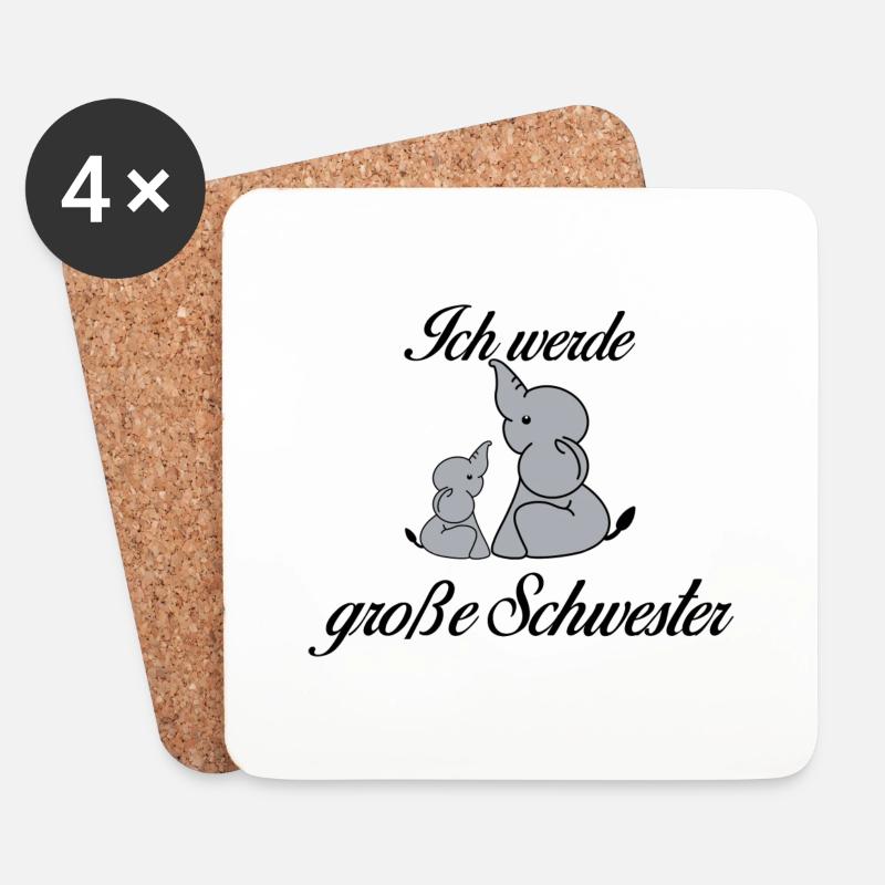 Große Schwester - Untersetzer (4er-Set) - Weiß