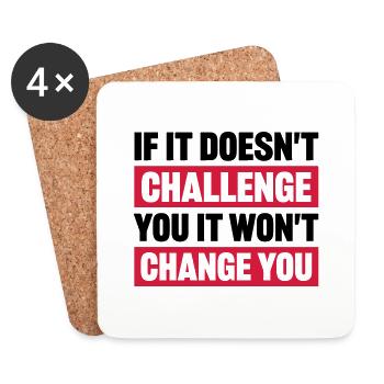 Workout Fitness Motivation Quote - Coasters (set of 4) - white - Front