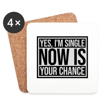 single now your chance - Untersetzer (4er-Set) - Weiß - Vorne