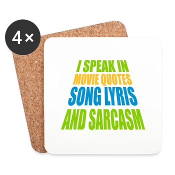 speak lyrics and sarcasm - Coasters (set of 4) - white - Front