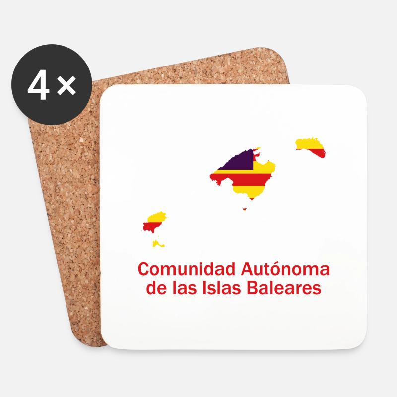 Islasbaleares - Untersetzer (4er-Set) - Weiß