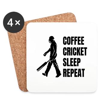 Cricket Saying Cricket Fan Team Cricket Gift - Coasters (set of 4) - white - Front