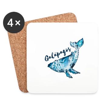 Galapagos Islands whale - Coasters (set of 4) - white - Front