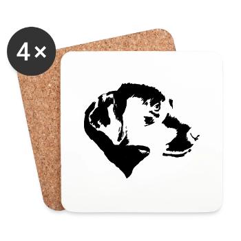 Labrador Retriever im Profil, einfarbig - Untersetzer (4er-Set) - Weiß - Vorne