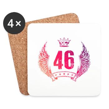 46 Number crown - Coasters (set of 4) - white - Front