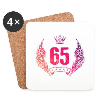65 Couronne numérique - Dessous de verre (lot de 4) - blanc - Devant