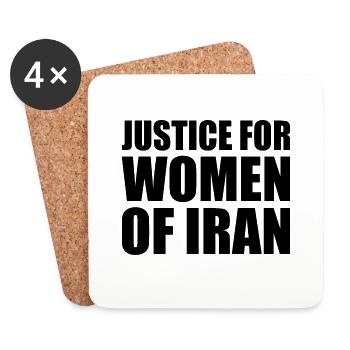 Justice for women of iran - Dessous de verre (lot de 4) - blanc - Devant
