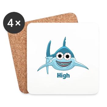 High Hai, Trippy Shark - Untersetzer (4er-Set) - Weiß - Vorne
