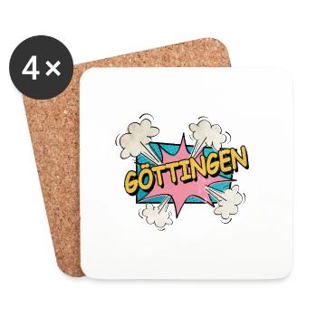 Göttingen Germany City Font Pop Art Comic - Coasters (set of 4) - white - Front