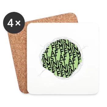 womens march equal women rights joke quotes - Coasters (set of 4) - white - Front