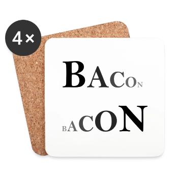 Bacon doppelt - Untersetzer (4er-Set) - Weiß - Vorne