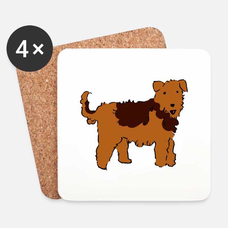 Airedale Terrier - Coasters (set of 4) - white