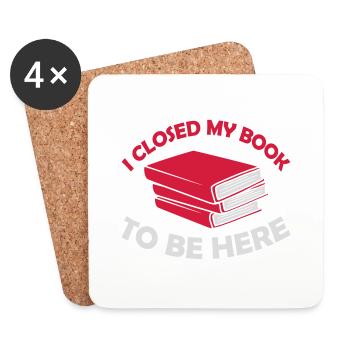 I closed my book - Coasters (set of 4) - white - Front