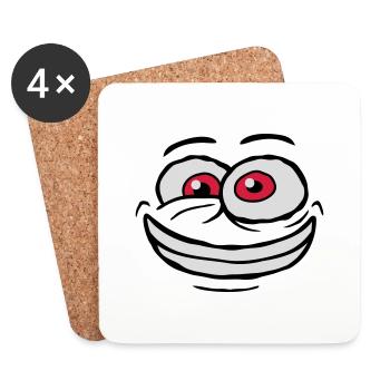 Crazy Comic Face Design - Coasters (set of 4) - white - Front