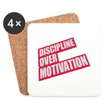 discipline over motivation quote - Coasters (set of 4) - white - Front