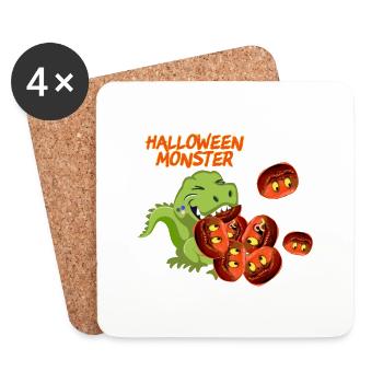 halloween monster, monster,dino, halloween - Untersetzer (4er-Set) - Weiß - Vorne
