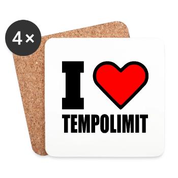 I love tempolimit - Untersetzer (4er-Set) - Weiß - Vorne