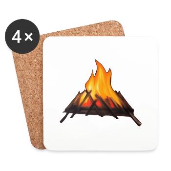 Feu de camp Camping Nature Feu de forêt Extérieur Tente 2 - Dessous de verre (lot de 4) - blanc - Devant