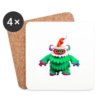 Monstre de Noël Le monstre de Xma - Dessous de verre (lot de 4) - blanc - Devant