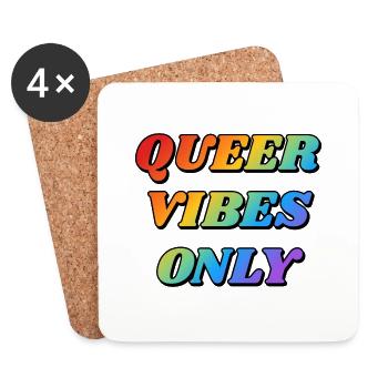 Queer Vibes Nur Regenbogenfarben - Untersetzer (4er-Set) - Weiß - Vorne