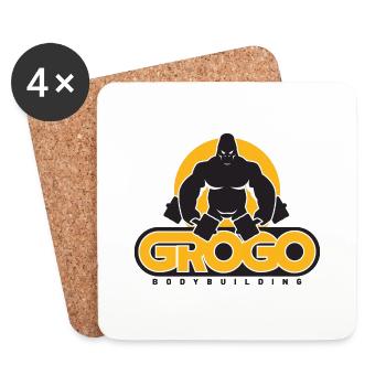 Gorilla Bodybuilding - Dessous de verre (lot de 4) - blanc - Devant