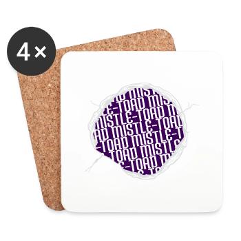 Blagues mignon dinosaure amoureux amusant arbre de Noël - Dessous de verre (lot de 4) - blanc - Devant