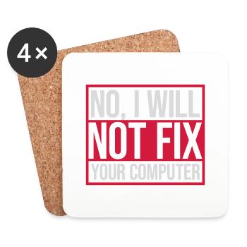 not fix your computer - Coasters (set of 4) - white - Front