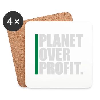 Planète sur le devis de profit - Dessous de verre (lot de 4) - blanc - Devant
