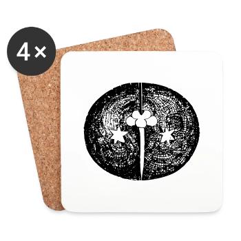 Sun Moon Mosaic Astrology mystical symbol 07 - Coasters (set of 4) - white - Front