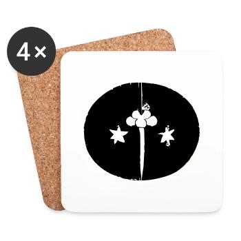 Sun Moon Mosaic Astrology Symbol Vector 07 - Coasters (set of 4) - white - Front
